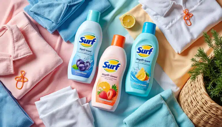 discover the convenience of surf's magnifi-scent wash trio, designed for quick laundry cycles. experience fresh and vibrant scents with every wash, making your laundry routine faster and more enjoyable. perfect for busy lifestyles!